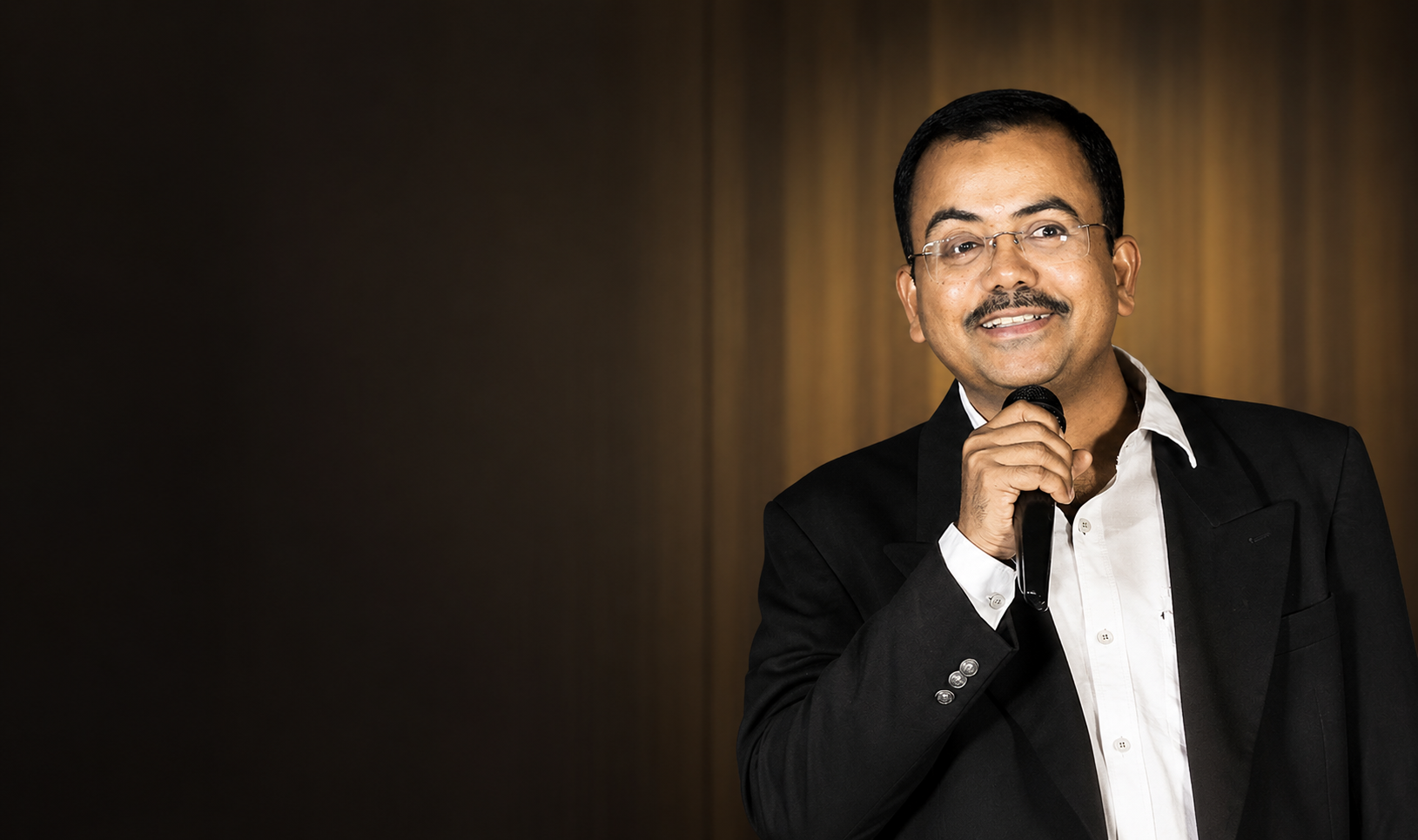 T.R. Sivaram speaking on stage
