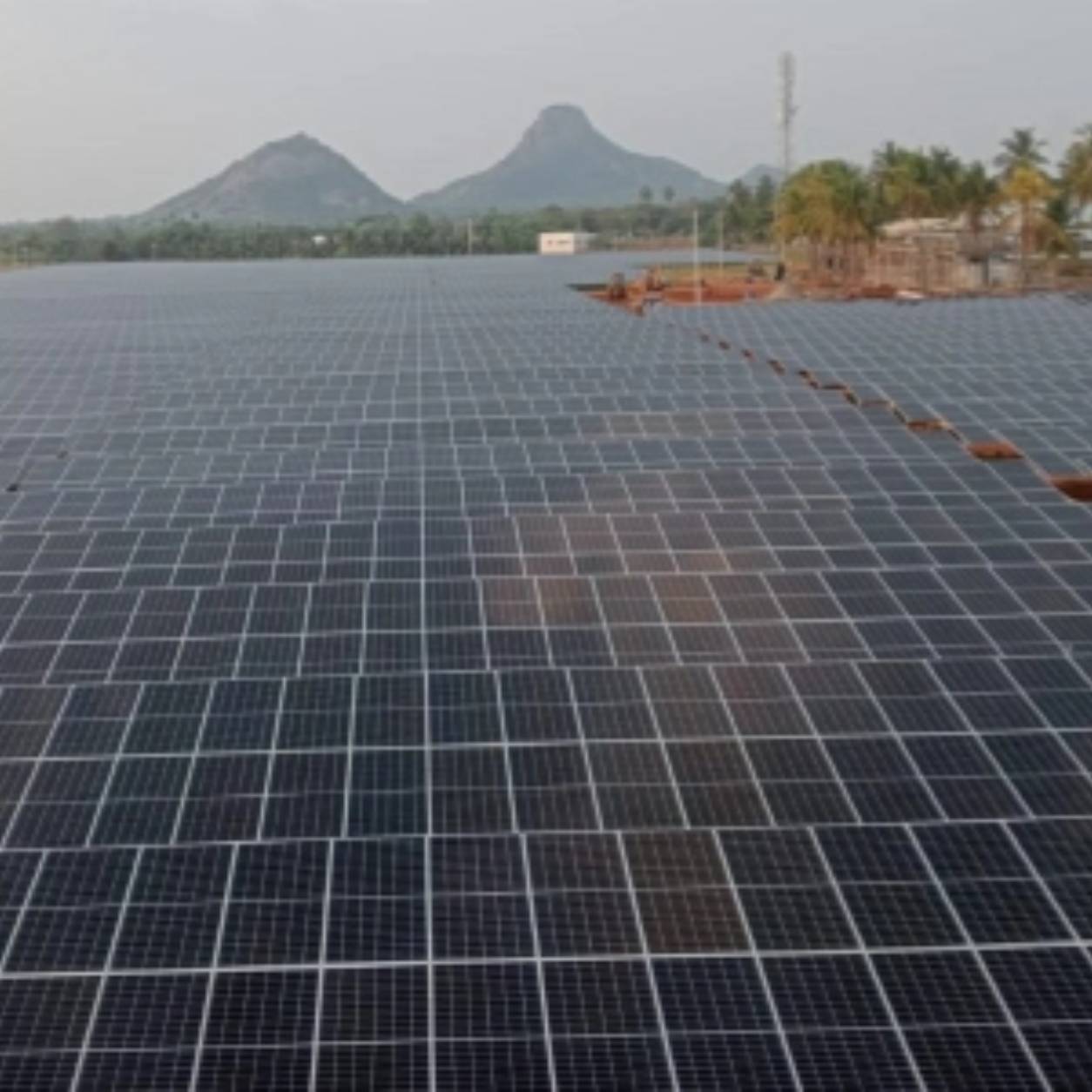 Solar panels mounted on a Royal Classic factory roof